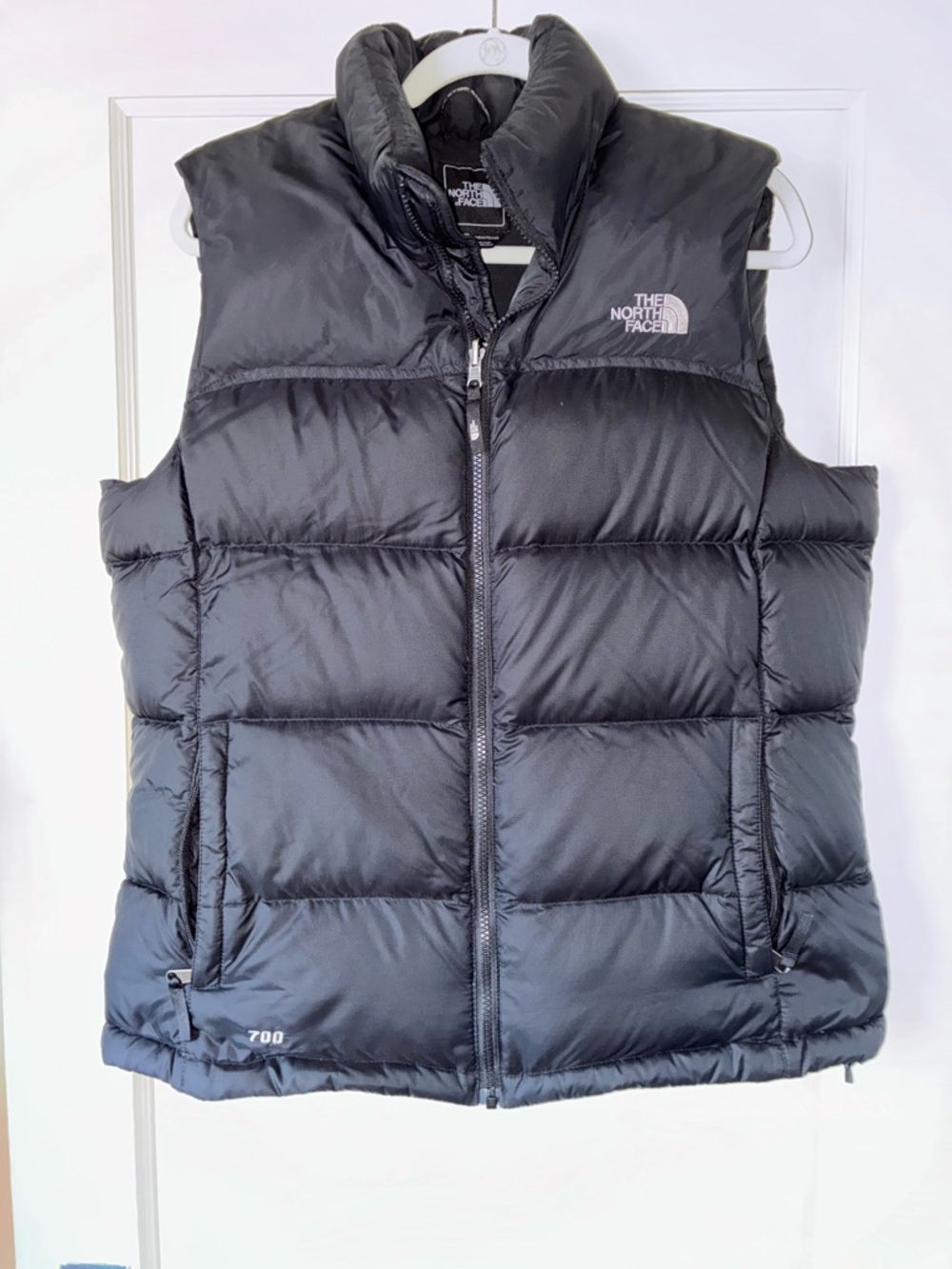 The North Face Gilet Womens XL Black Nylon Puffer Nuptse Vest 700 Fill Outdoor